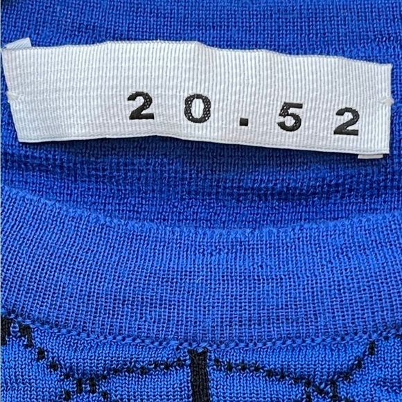 SWEATER 20.52 Short Sleeve Crew Neck Made Italy Minimalist Geometric Modern Chic - Picture 4 of 12